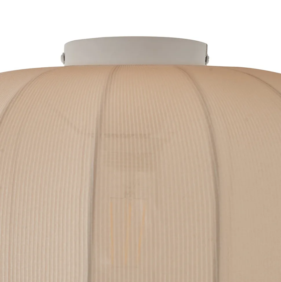 Lindby Helin taklampe, beige, stoff, Ø 35 cm