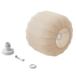 Lindby Helin taklampe, beige, stoff, Ø 35 cm