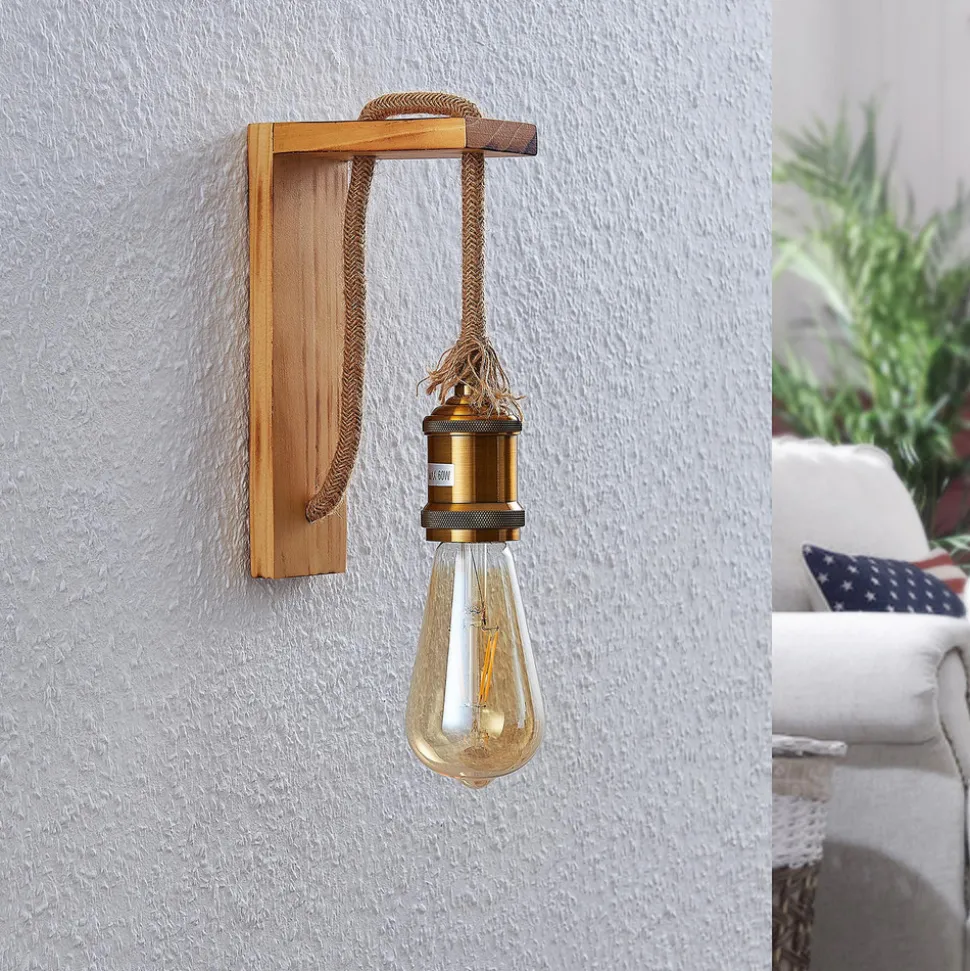 Lindby Helou tre-vegglampe med synlig fatning