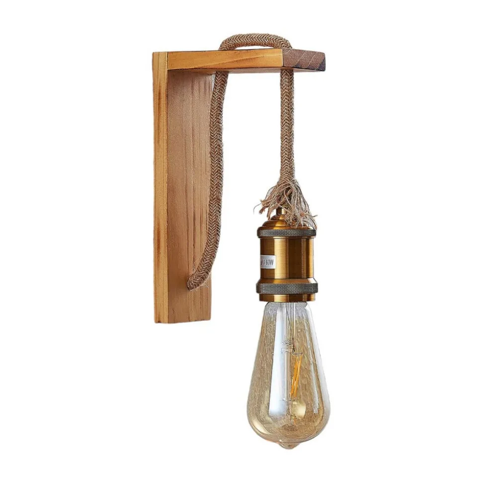 Lindby Helou tre-vegglampe med synlig fatning