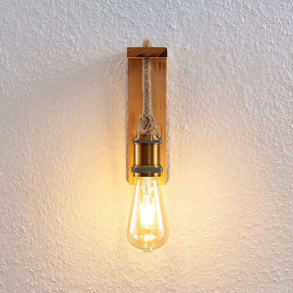 Lindby Helou tre-vegglampe med synlig fatning