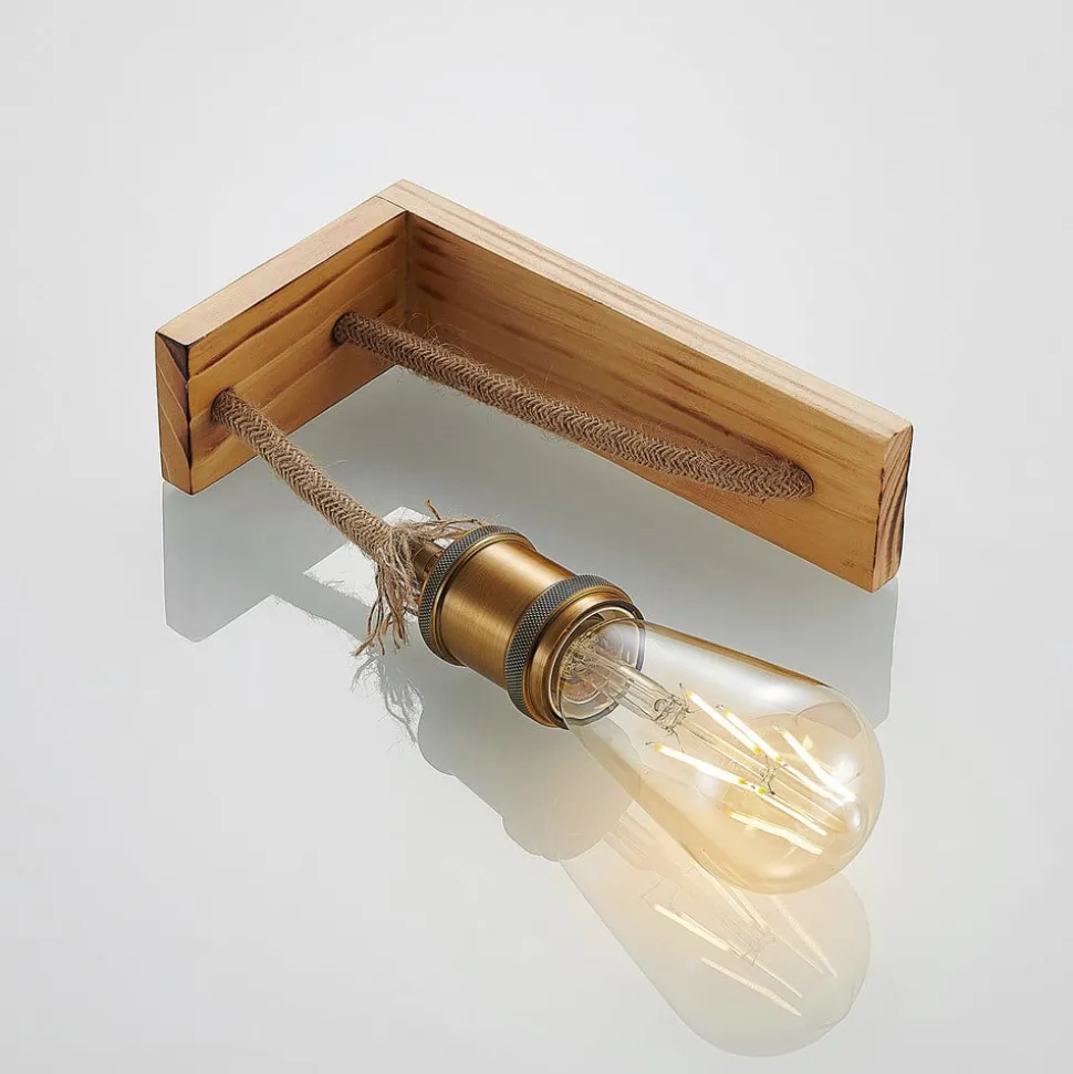 Lindby Helou tre-vegglampe med synlig fatning