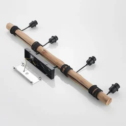 Lindby hengelampe Amilia, stoff, 4 lyskilder, grå/beige, E27