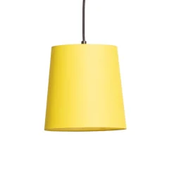 Lindby Hengelampe Amilia, stoff, 5 lyskilder, rød/grå/gul, E27