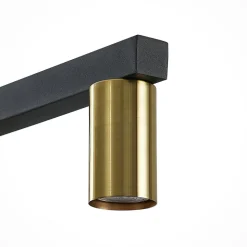 Lindby hengelampe Baliko, svart/messing, 5 lyskilder, GU10