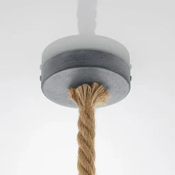 Lindby hengelampe Chaby, Ø 29 cm, 1 lyskilde, metall, tau