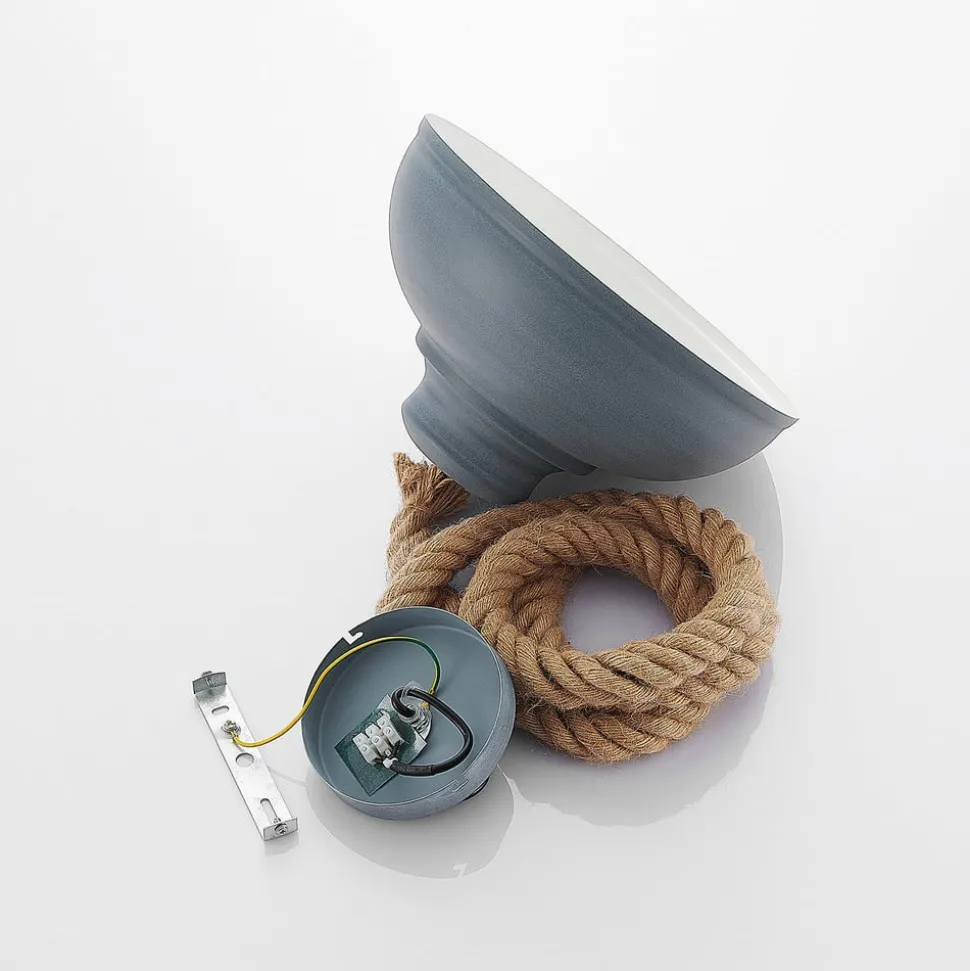 Lindby hengelampe Chaby, Ø 29 cm, 1 lyskilde, metall, tau