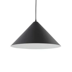 Lindby hengelampe Clarine, svart/hvit, Ø 50 cm, metall