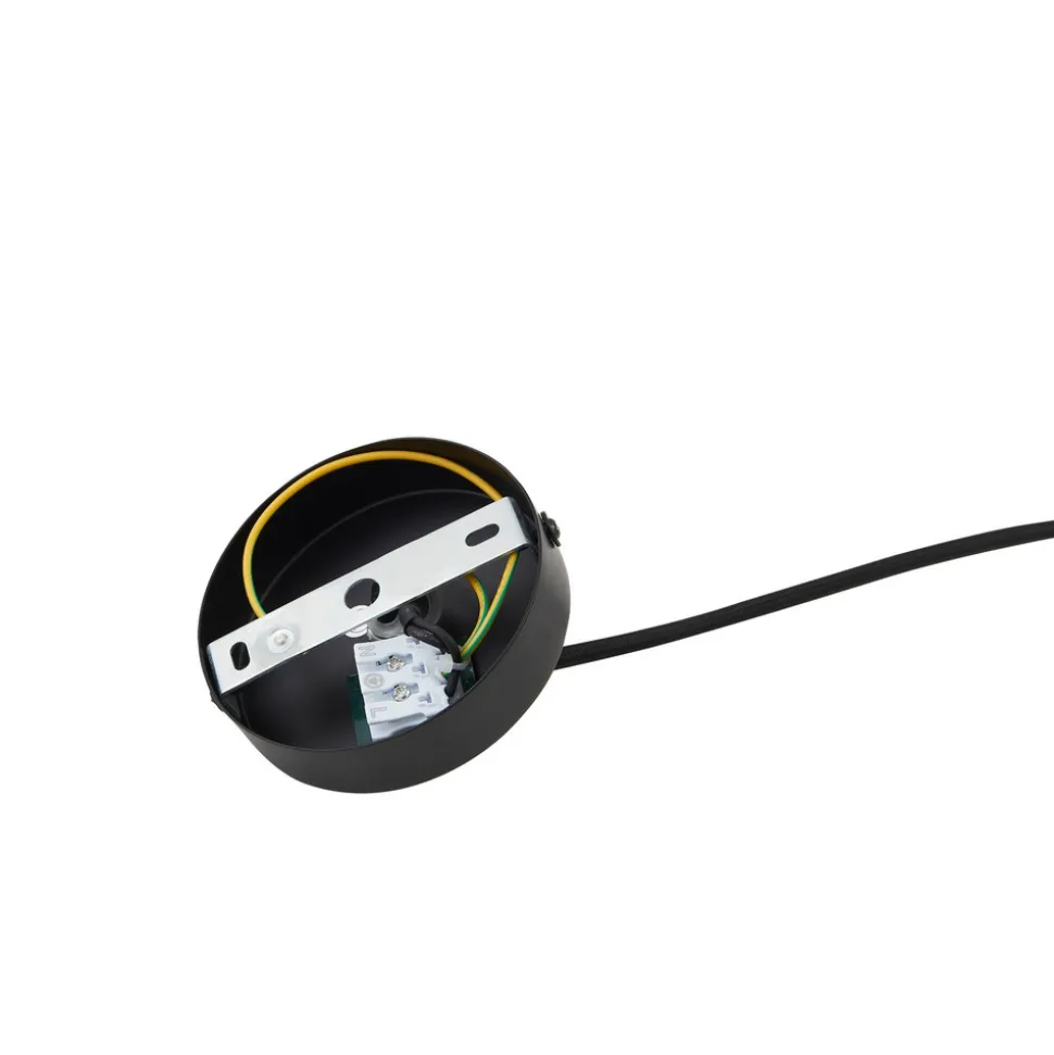 Lindby hengelampe Clarine, svart/hvit, Ø 50 cm, metall