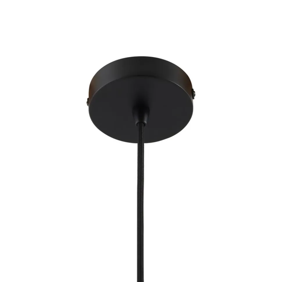 Lindby hengelampe Clarine, svart/hvit, Ø 50 cm, metall