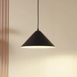 Lindby hengelampe Clarine, svart/hvit, Ø 32 cm, metall