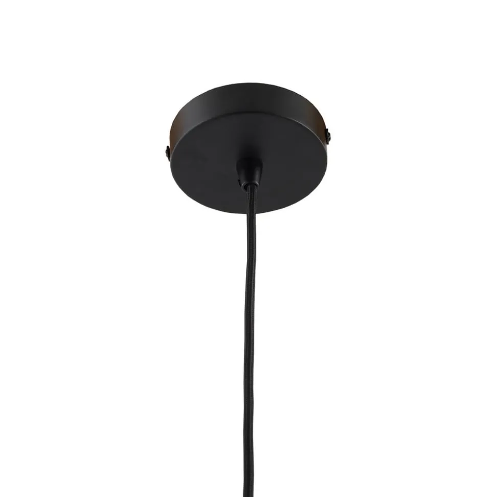 Lindby hengelampe Clarine, svart/hvit, Ø 32 cm, metall