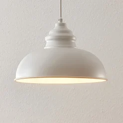 Lindby hengelampe Cliona, hvit, metall, Ø 31 cm, E27