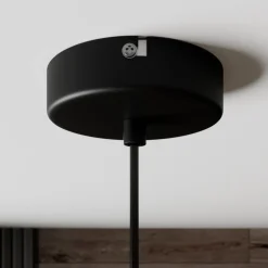 Lindby hengelampe Cliona, svart, metall, Ø 31 cm, E27