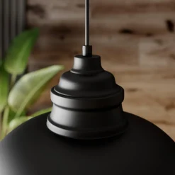 Lindby hengelampe Cliona, svart, metall, Ø 31 cm, E27