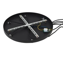 Lindby hengelampe Doroteo, 6 lyskilder, grønn/amber/grå, glass