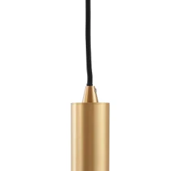 Lindby hengelampe Doroteo, 6 lyskilder, grønn/amber/grå, glass