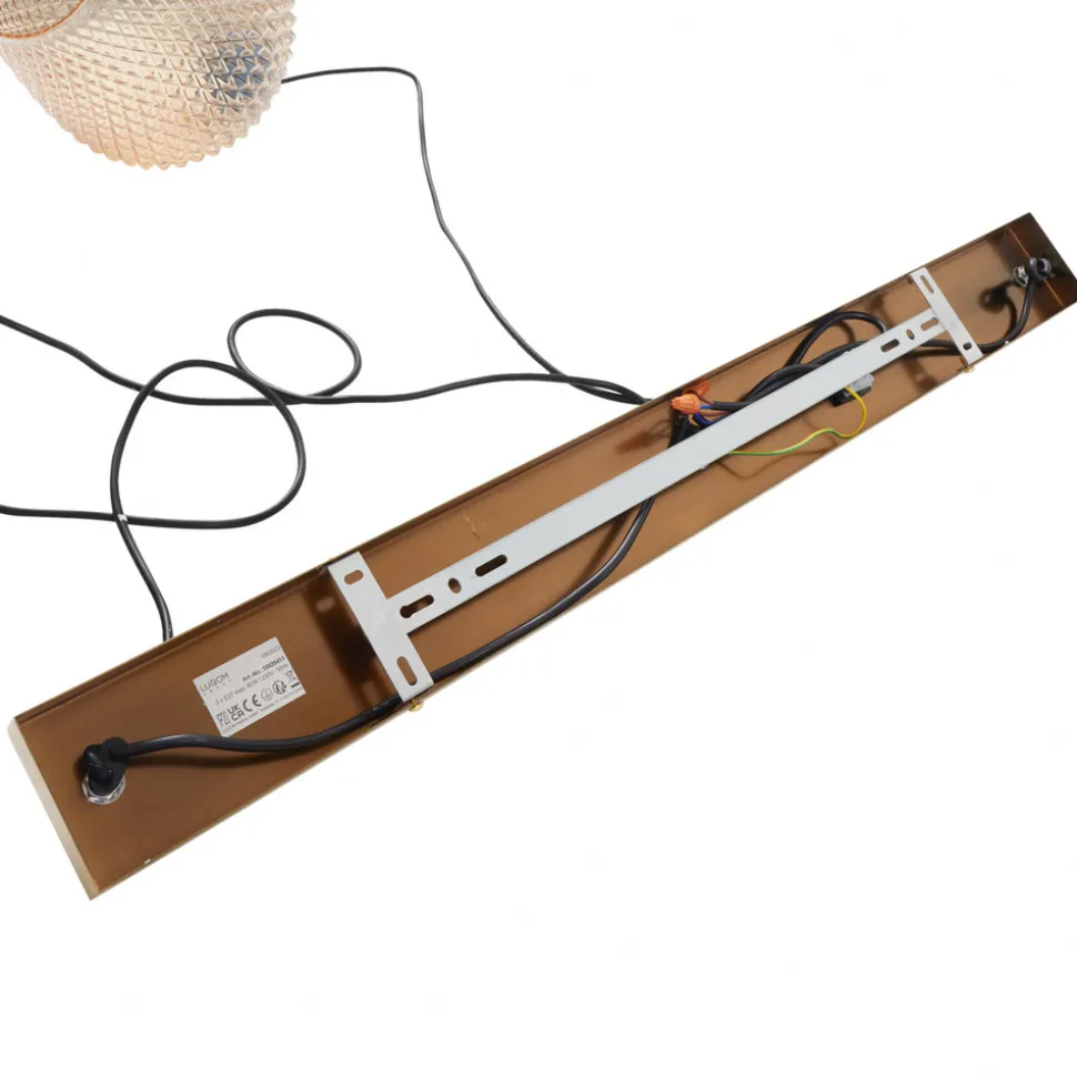 Lindby hengelampe Drakar, Ø 22 cm, 3 lyskilder, rav, glass