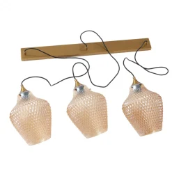 Lindby hengelampe Drakar, Ø 22 cm, 3 lyskilder, rav, glass