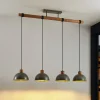 Lindby hengelampe Durbis, 116 cm, 4 lyskilder, grå, tre, E27