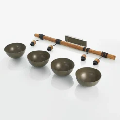 Lindby hengelampe Durbis, 116 cm, 4 lyskilder, grå, tre, E27