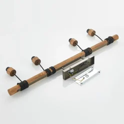 Lindby hengelampe Durbis, 116 cm, 4 lyskilder, grå, tre, E27