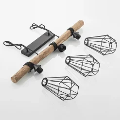 Lindby hengelampe Eldarion, 90 cm, 3 lyskilder, tre, E27