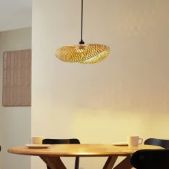 Lindby hengelampe Eleane, bambus, natur, lengde 50 cm, E27