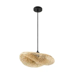 Lindby hengelampe Eleane, bambus, natur, lengde 50 cm, E27