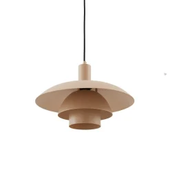 Lindby hengelampe Elorri, beige, Ø 38 cm, metall