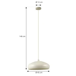 Lindby hengelampe Elover, beige, Ø 45 cm, jern