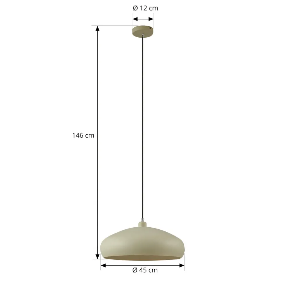 Lindby hengelampe Elover, lysegrønn, Ø 45 cm, jern