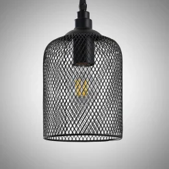 Lindby hengelampe Elrond, 116 cm, svart, 4 lyskilder, tre