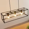 Lindby hengelampe Emily, 72 cm, svart, 3 lyskilder, metall