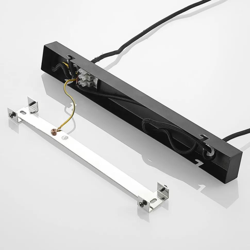 Lindby hengelampe Enrique, smoke, 4 lyskilder, glass, tre, E27