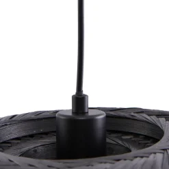 Lindby hengelampe Eskil, svart, bambus, Ø 46,5 cm