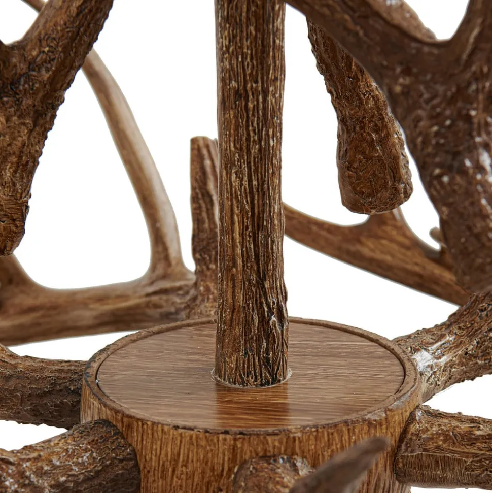 Lindby hengelampe Fibi, brun, gevir, 6 lyskilder E14