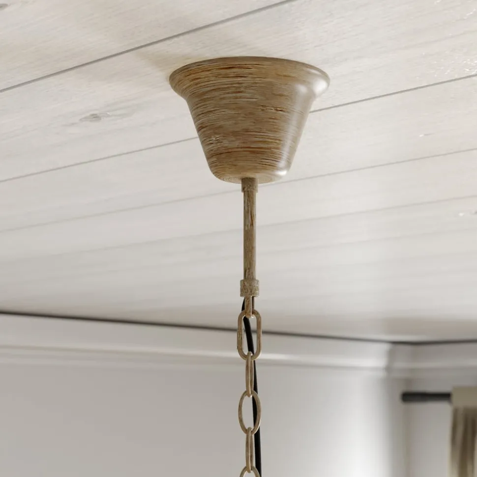 Lindby hengelampe Fibi, brun, gevir, 6 lyskilder E14