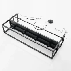 Lindby hengelampe Grisela, hylle, svart, metall, 120 cm