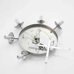 Lindby hengelampe Heleska, hvit, glass, 5 lyskilder, Ø 50 cm