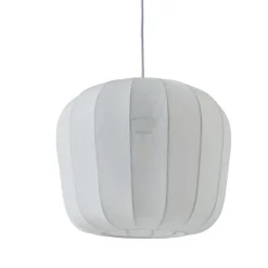 Lindby hengelampe Helin, hvit, Ø 35 cm, stoff