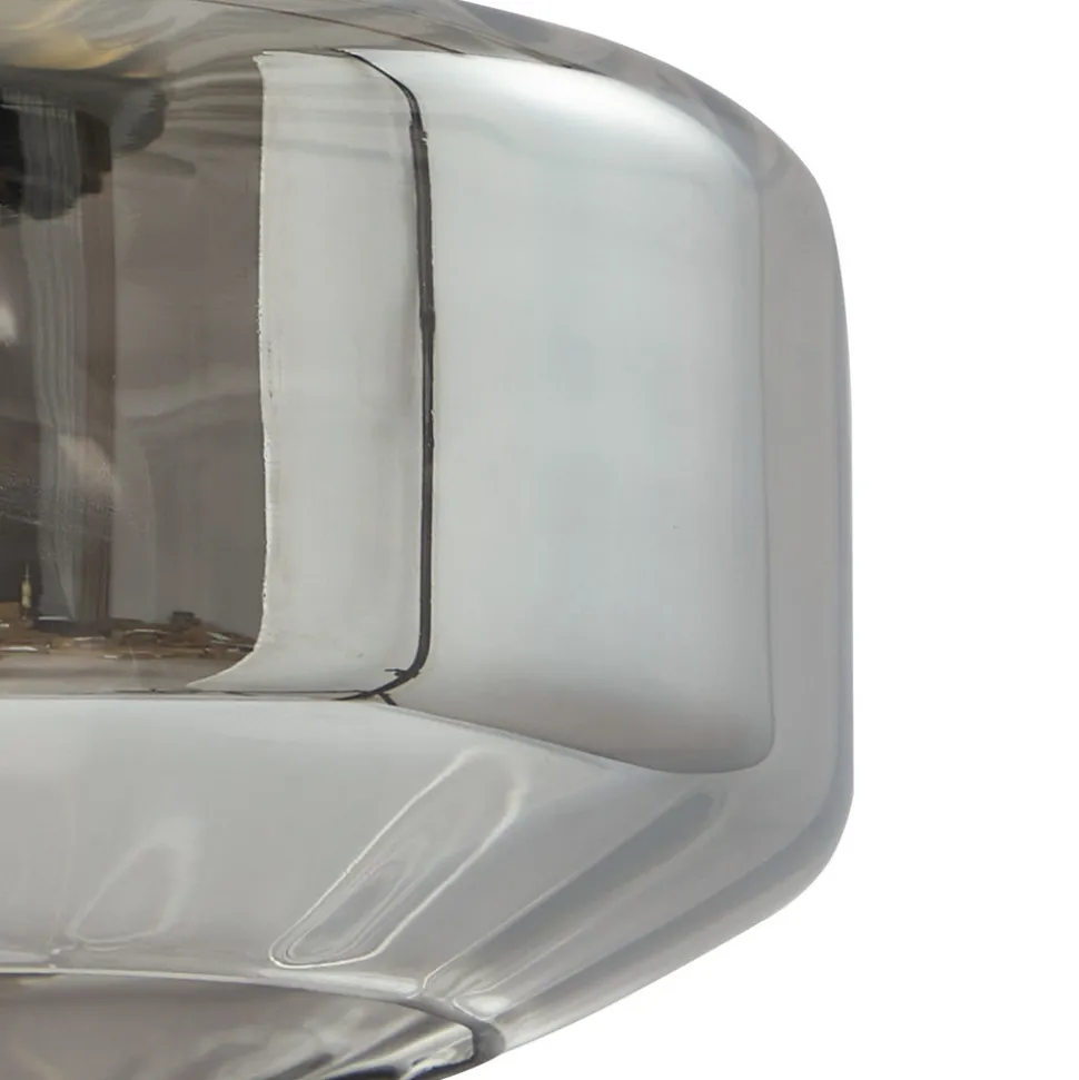 Lindby hengelampe Hildur, 5 lyskilder, røykgrå, glass