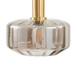 Lindby hengelampe Hildur, 4 lyskilder, 118 cm, røykgrå, glass