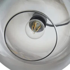 Lindby hengelampe Hildur, 1 lyskilde, Ø28,5 cm, røykgrå, glass