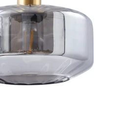 Lindby hengelampe Hildur, 1 lyskilde, Ø 22 cm, røykgrå, glass