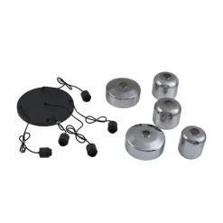 Lindby hengelampe Hildur, Ø 35 cm, røykgrå, glass, E27