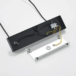 Lindby hengelampe Hinai, svart/grå/hvit, tekstil, 116 cm