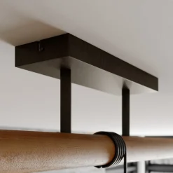 Lindby hengelampe Holgar, grå, 3 lyskilder, tre, metall, E27