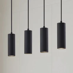 Lindby hengelampe Joffrey, 76 cm, svart, 4 lyskilder, GU10