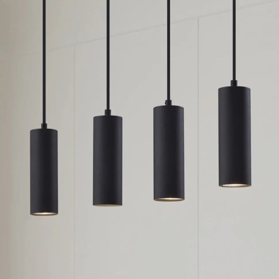 Lindby hengelampe Joffrey, 76 cm, svart, 4 lyskilder, GU10